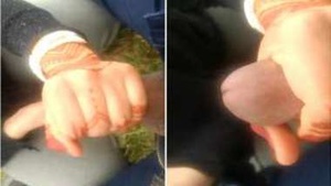 Desi couple finds a place where XXX girl gives handjob