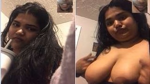 NRI Girl Shows Off Her Big Boobs on Video Call
