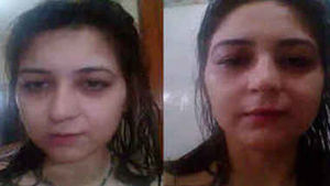 Comely Paki girl films solo man porn video where she plays with her XXX jugs