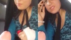 Beautiful Pathani gf blowjob inside car showing breasts pussy