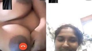Exclusive Video Call with Lankan Wife Showing Off Her Boobs and Pussy
