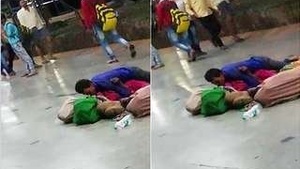 Desi Couples Wild Sexual Encounter on a Train platform