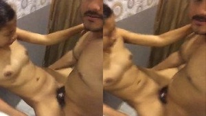 Exclusive Video of a Cute Lover from Delhi having Sex in the Bathroom