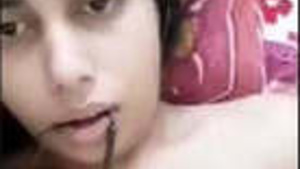 Beautiful SuperHorny Desi Indian girl pussy hard licking and fingering with moaning