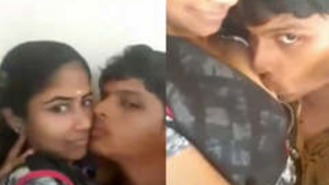 Sensual Tamil couples passionate kissing and boob sucking