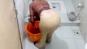Pakistani girl taking bath