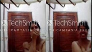 Attractive girl sneaks in the bathroom to film her XXX assets