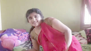 Desi wife with dark hair enjoys solo play and records her husband