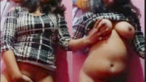 Hot desi indian girl showing her tits pussy fingering