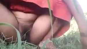 Telugu Village outdoor pee woman