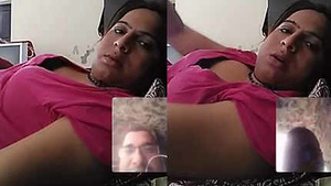 Desi auntys steamy video chat with a lucky guy