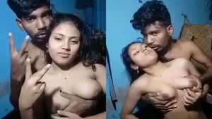 Home sex video of an adorable Indian village couple