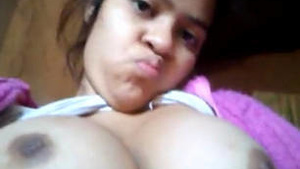 Desi milfs hot breasts are exposed in a steamy selfie for her boyfriend