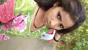 Desi girl sucking and fucking outdoors