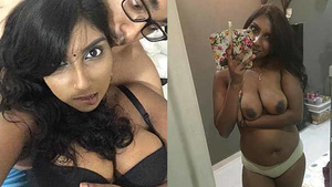 Hot Desi auntie sucks on her big boobs in steamy video