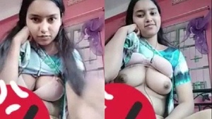 Beautiful Bengali girl flaunts her ample breasts during a video call