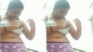 Exclusive Part: Mallus Shy Show of Her Large Breasts