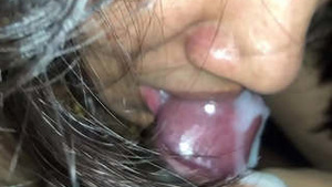 Sexiest Indian Lady Closeup Cock With Cum In Her Mouth