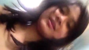 Sexy black girl in the bathroom