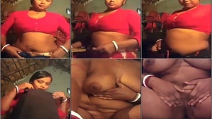 Unhappy village wife gets down and dirty in a nude MMS video