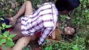 Andhra, the Indian girl from Telugu, enjoys fucking her girlfriends in the jungle with sound