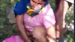Desi aunty and old man caught having in forest