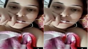 Amateur Desi girl shows off her breasts and masturbates in Part 5