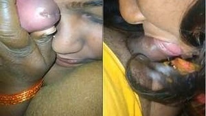 Bhabhi from Tamil Nadu gives a sensual blowjob and gets fucked