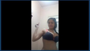 Big tits girl in the bathroom