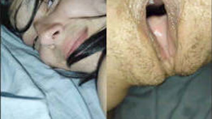 Beautiful girl moans in pleasure as her lover plows deep inside her