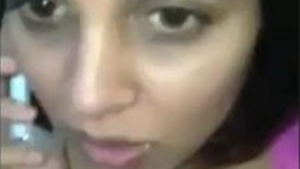 Hot cheating wife with her husband giving BJ to boyfriend