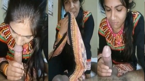 Indian Desi Girl Married to Husband Gives Him a Sensual Blowjob on Camera