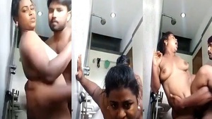 Indian couple enjoys rough bathroom sex