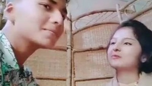 Cute lovers kissing and Romance in the restaurant