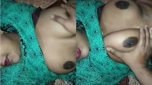 Desi bhabhis big breasts get stretched in steamy video