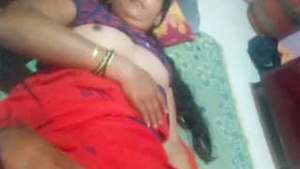 Bhabhis titties and pussy are caught in the act
