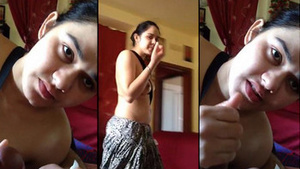 Super hot sardarni GF gives a dirty blowjob and gets cumshot in mouth