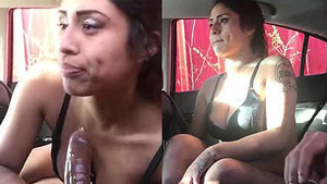 Sexy euro girl loves sucking and fucking herself with BF in the car before going to work
