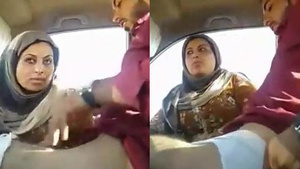 Desi X couple enjoys a wild ride in a car