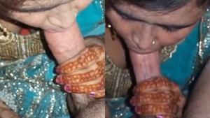 Wife gives a sensual blowjob to her new partner