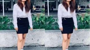 Beautiful Tamil girl flaunts her breasts and fair genitals