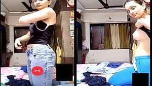 Cute College Student Teases Her Lover with Her Big Boobs on Video Call