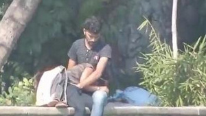 Indian couple gets fingered and fucked outdoors in public during the day