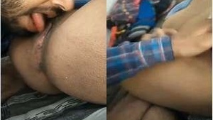 Desi Bhabhis Sensual Licking of Her Husbands Pussy