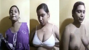 Busty Bengali wife gets naked in the bathtub for your viewing pleasure