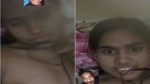 Desi Girl with Cute Boobs Shows Herself to Lover on Video Call