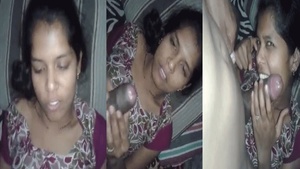 Desi Indian girl gives a good blowjob in MMS sex video