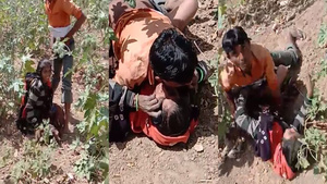 Dehatis outdoor sex session caught on camera by a voyeur