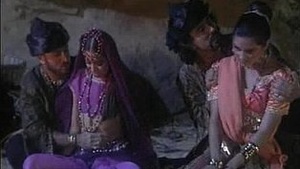 Indian cougar moans in pleasure as she gets destroyed in hardcore group sex