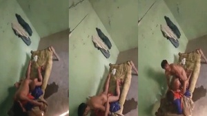 Desi couple enjoys a steamy encounter with the guy next door on camera